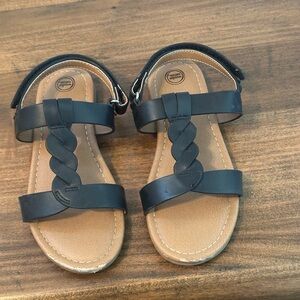 Wonderkids Black and Tan Kids Sandals